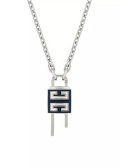 Givenchy Small Lock Necklace in Metal and Leather