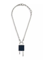 Givenchy Small Lock Necklace in Metal and Leather