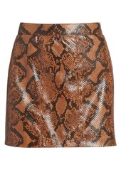 Givenchy Snakeskin-Print Leather Mini Skirt