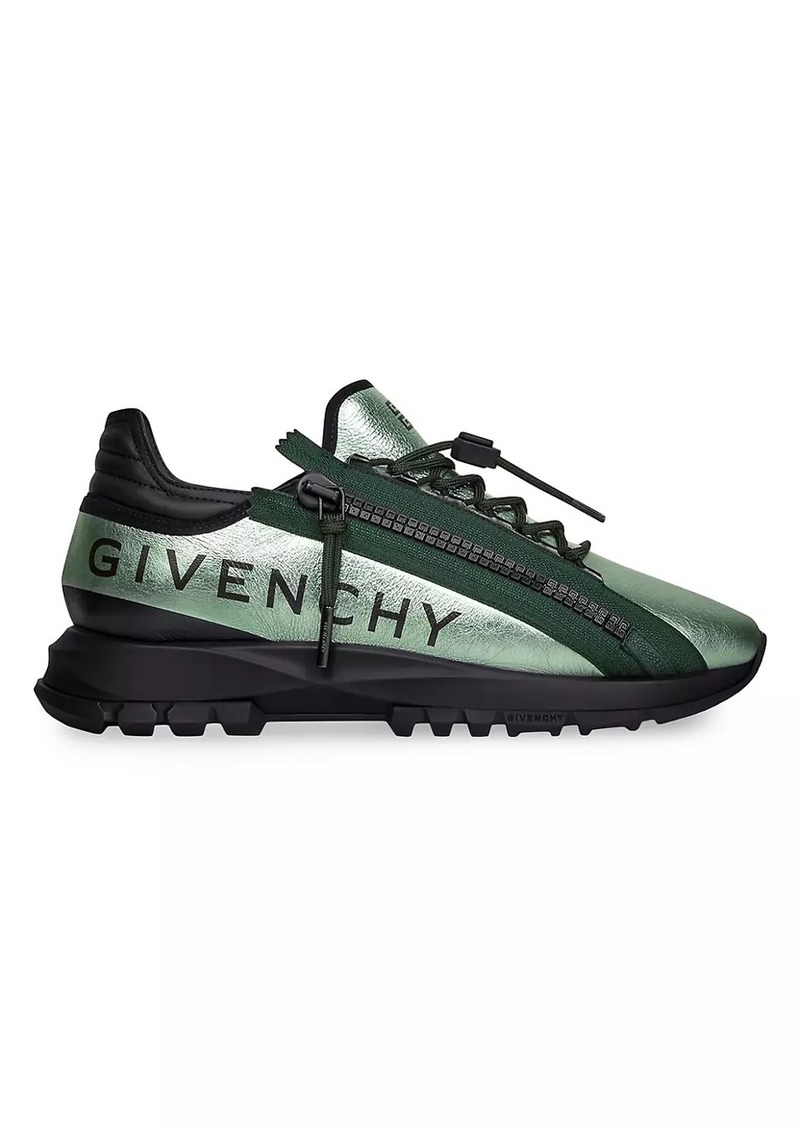 Givenchy Spectre Runner Sneakers In Laminated Leather With Zip
