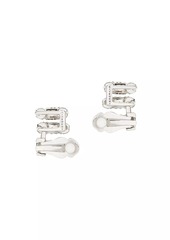 Givenchy Stitch Clip Earrings In Metal With Crystals