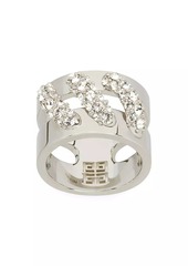 Givenchy Stitch Ring In Metal With Crystals
