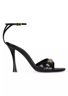 Givenchy Stitch Sandals In Leather With Crystals Details