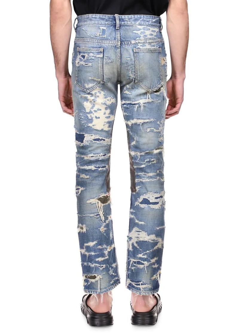 Distressed wide-leg jeans in blue - Givenchy