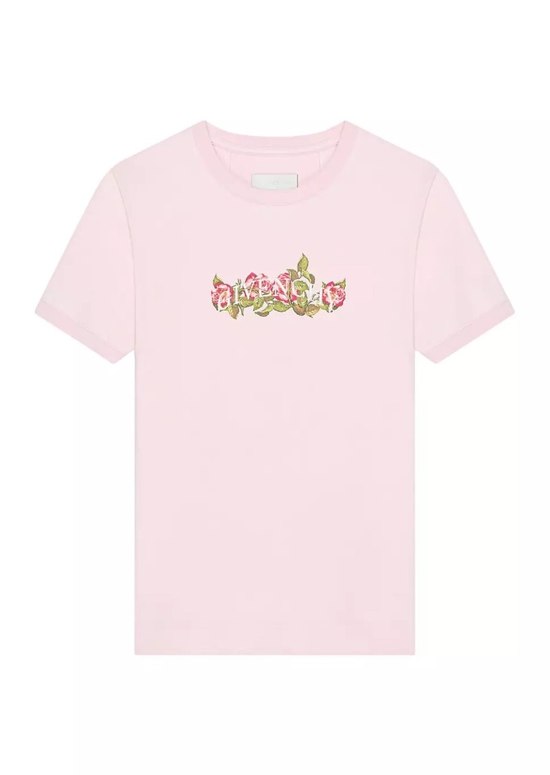 Givenchy T-Shirt in Cotton with Roses Print