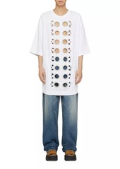 Givenchy Wide Fit T-Shirt in Cotton with Eyelet Details