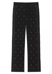 Givenchy Wide Pants in Wool with Piping and Studs