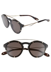 Givenchy 54mm Round Polarized Sunglasses in Black/Gold at Nordstrom