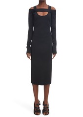 Givenchy Cold Shoulder Long Sleeve Dress in Black at Nordstrom