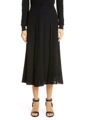Givenchy Lace Panel Ribbed Midi Sweater Skirt in Black at Nordstrom