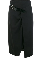Givenchy wool cross-over mid-length skirt