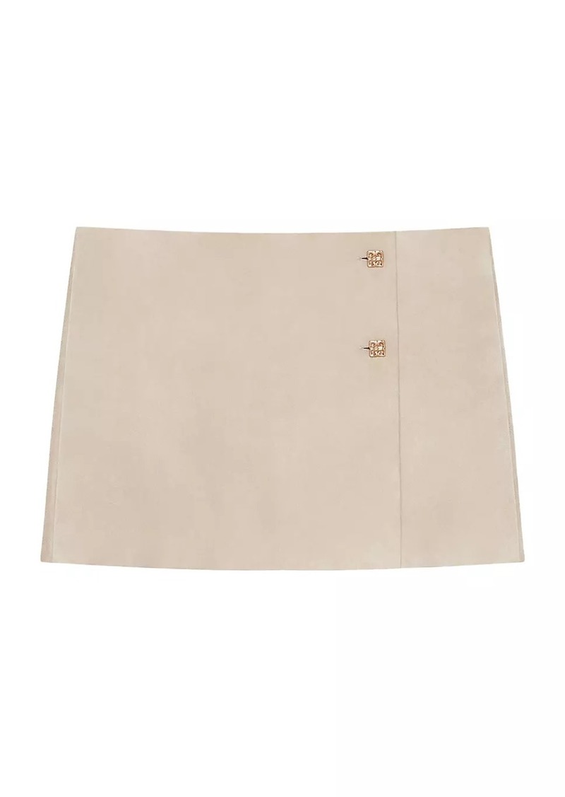 Givenchy Wrap Skirt in Suede with 4G Detail