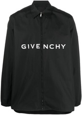 Givenchy zip-up logo-print shirt