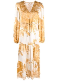 Gold Hawk Golden Bloom floral-print dress