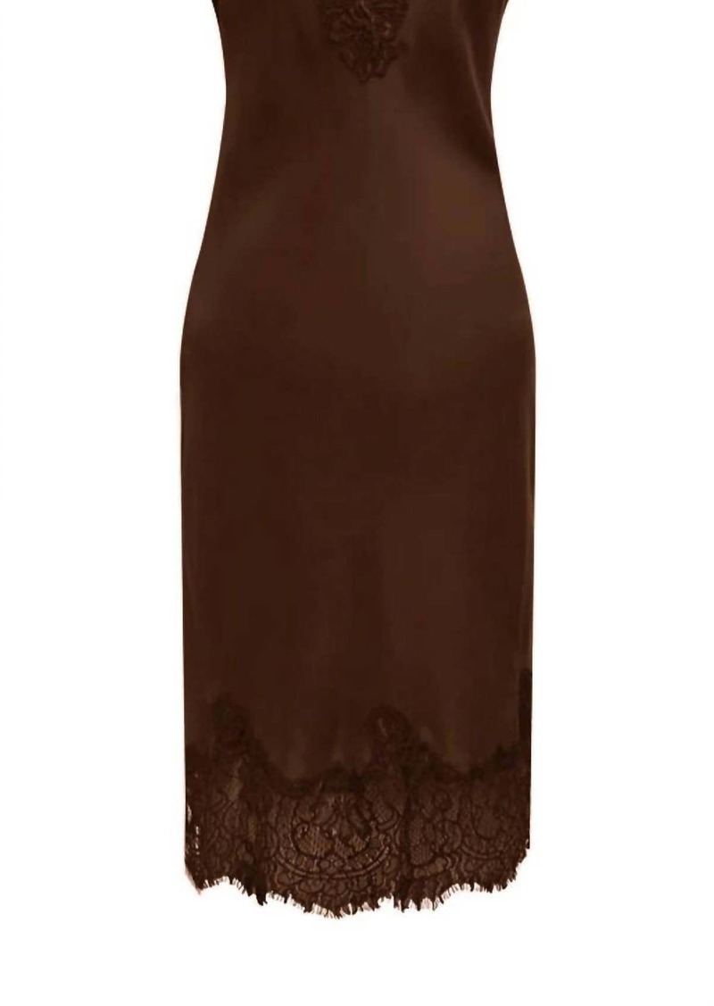 Gold Hawk Megan Slip Dress In Chocolate
