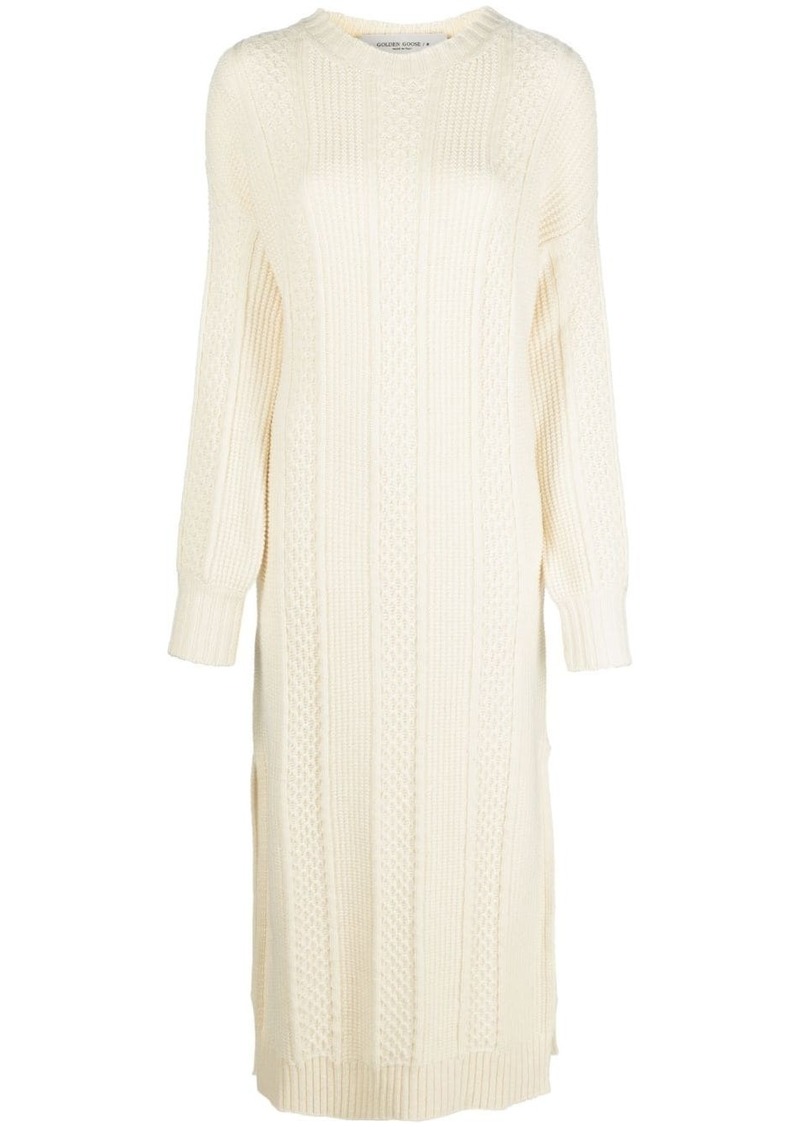 Golden Goose cable-knit crew neck dress