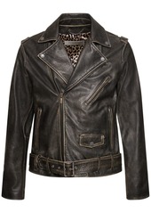 Golden Goose Chiodo Distressed Bull Leather Jacket