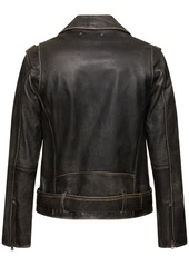 Golden Goose Chiodo Distressed Bull Leather Jacket