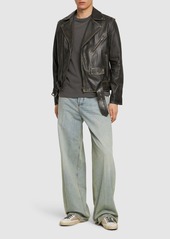 Golden Goose Chiodo Distressed Bull Leather Jacket