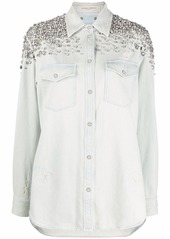 Golden Goose crystal-embellished denim shirt