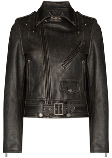 Golden Goose distressed-effect leather biker jacket