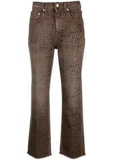 Golden Goose faded leopard-print kick flare jeans