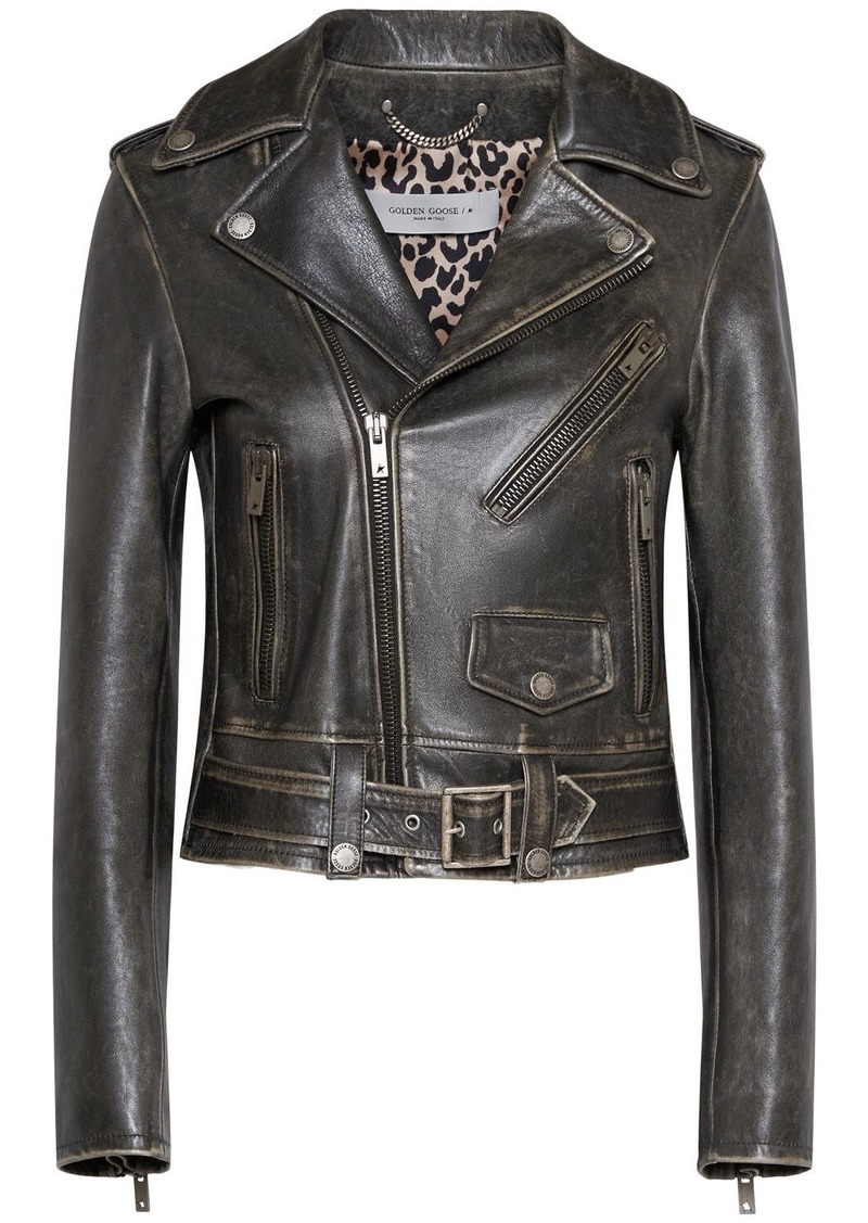 Golden Goose Golden Chiodo Bull Leather Jacket