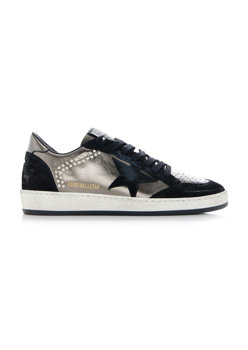 Golden Goose - Ball Star Crystal-Embellished Suede Sneakers - Black - IT 40 - Moda Operandi