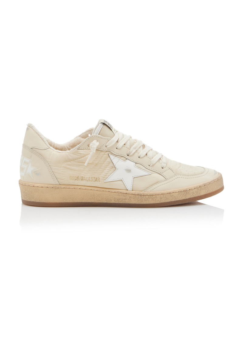 Golden Goose - Ball Star Leather-Trimmed Nylon Sneakers - Ivory - IT 35 - Moda Operandi