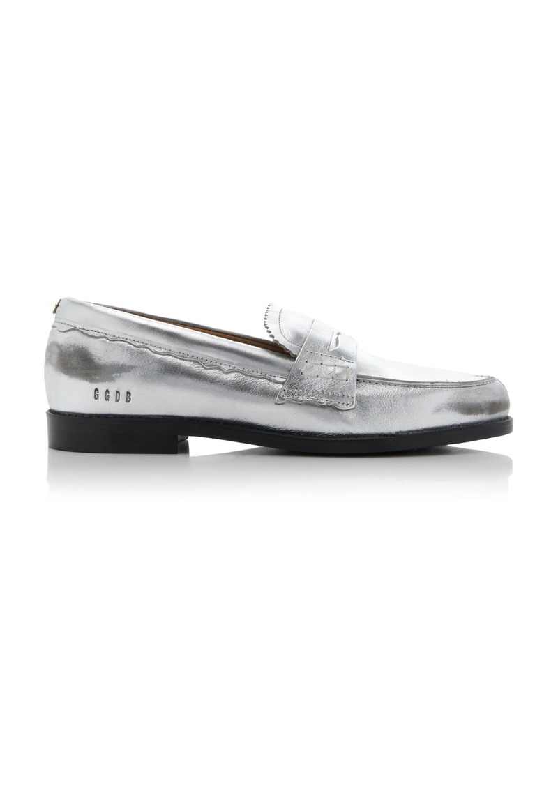 Golden Goose - Jerry Metallic Leather Loafers - Silver - IT 36 - Moda Operandi