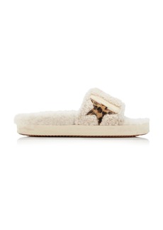 Golden Goose - Poolstar Shearling Slide Sandals - Neutral - IT 39 - Moda Operandi