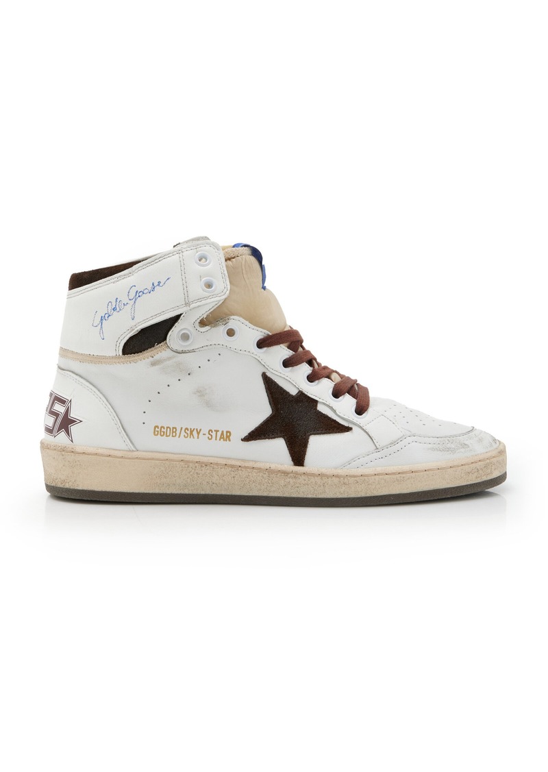 Golden Goose - Sky Star Leather Sneakers - Brown - IT 36 - Moda Operandi