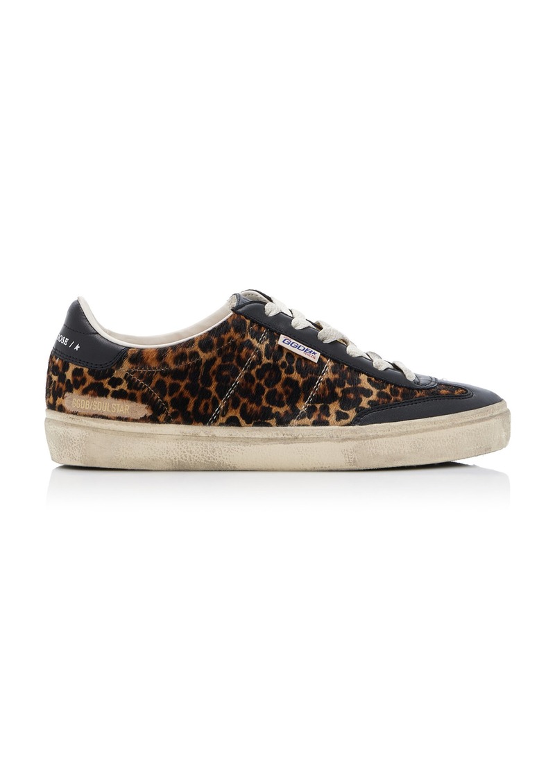 Golden Goose - Soul-Star Leopard-Print Pony Hair Sneakers - Animal - IT 38 - Moda Operandi