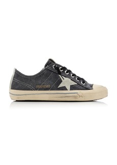 Golden Goose - V-Star 2 Suede-Trimmed Canvas Sneakers - Black - IT 35 - Moda Operandi