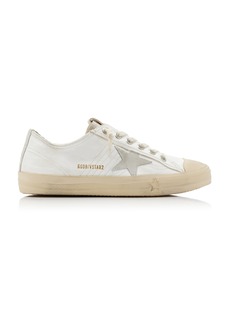 Golden Goose - V-Star 2 Suede-Trimmed Leather Sneakers - White - IT 37 - Moda Operandi