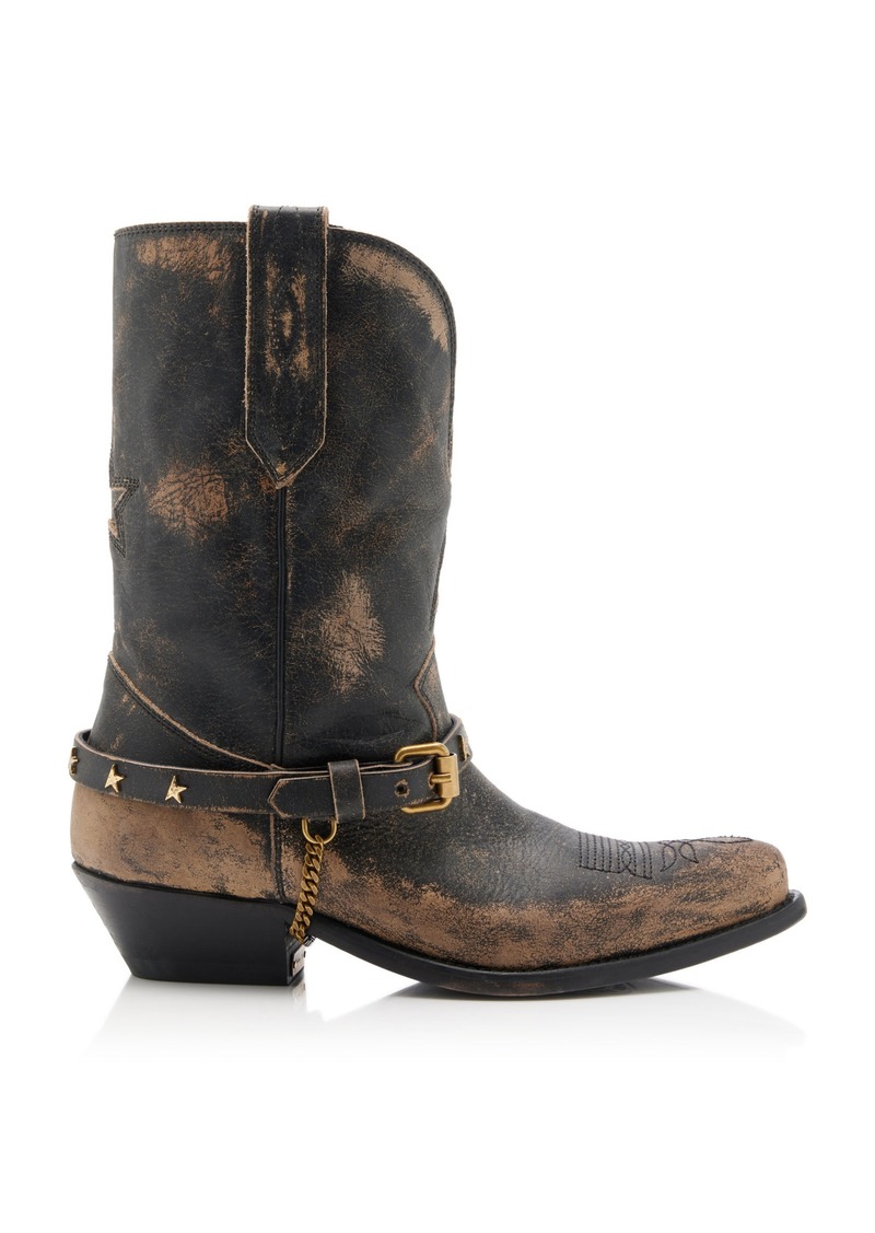 Golden Goose - Wish Star Leather Western Boots - Black - IT 39 - Moda Operandi