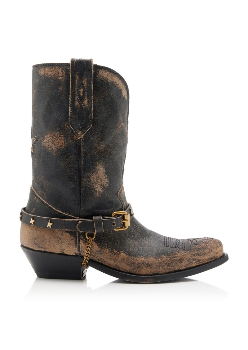 Golden Goose - Wish Star Leather Western Boots - Black - IT 37 - Moda Operandi