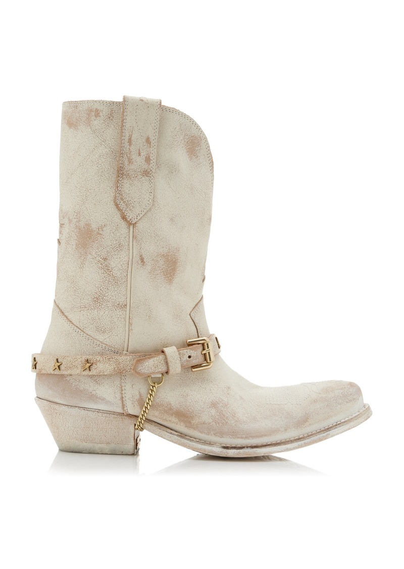 Golden Goose - Wish Star Leather Western Boots - White - IT 37 - Moda Operandi