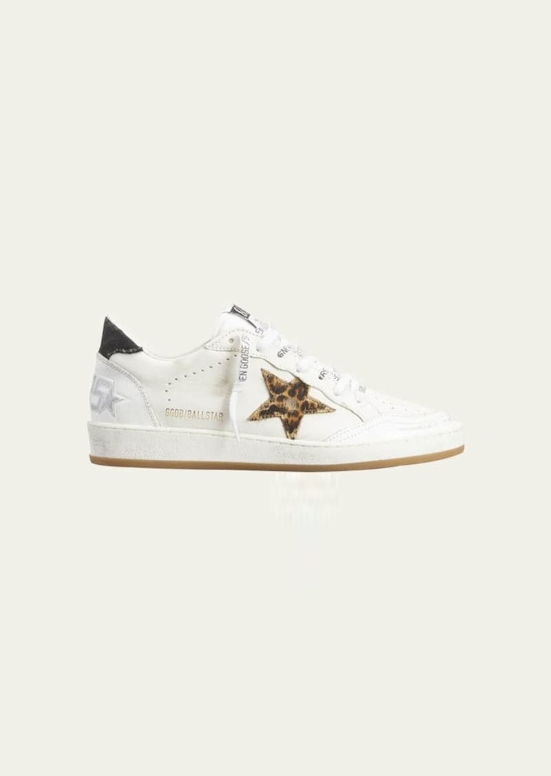 Golden Goose Ball Star Leopard Leather Sneakers
