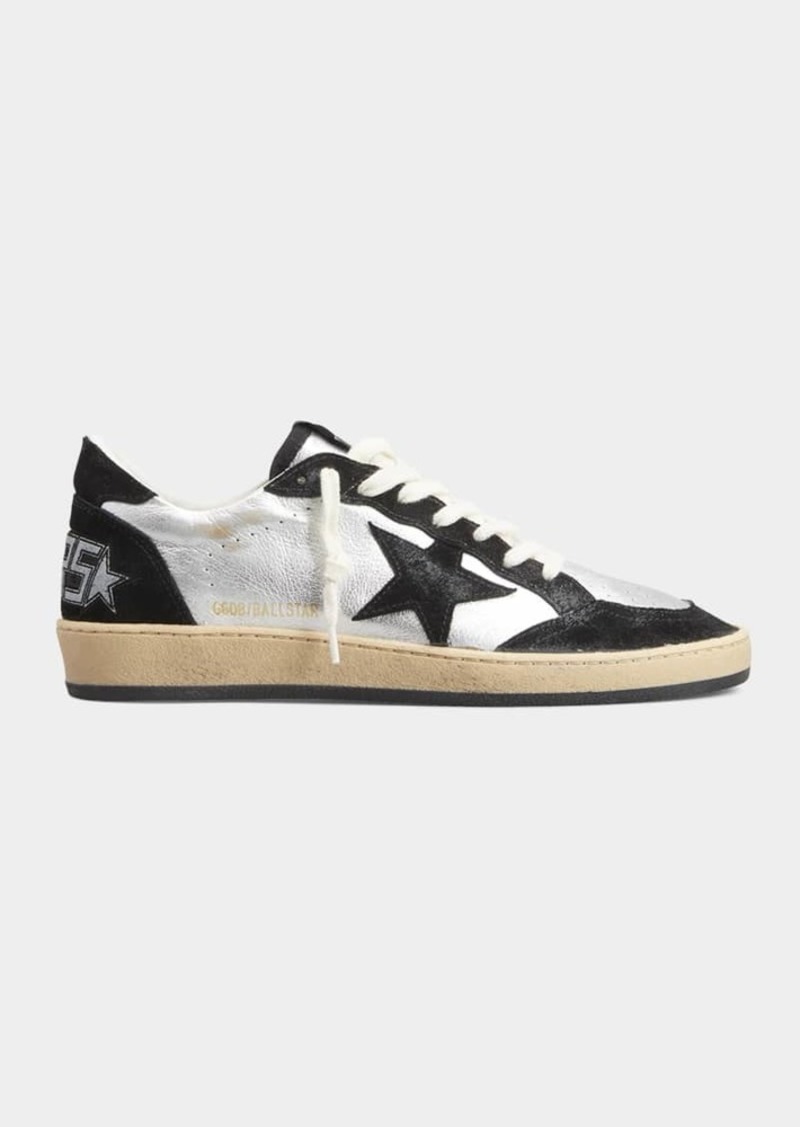 Golden Goose Ballstar Mixed Leather Low-Top Sneakers