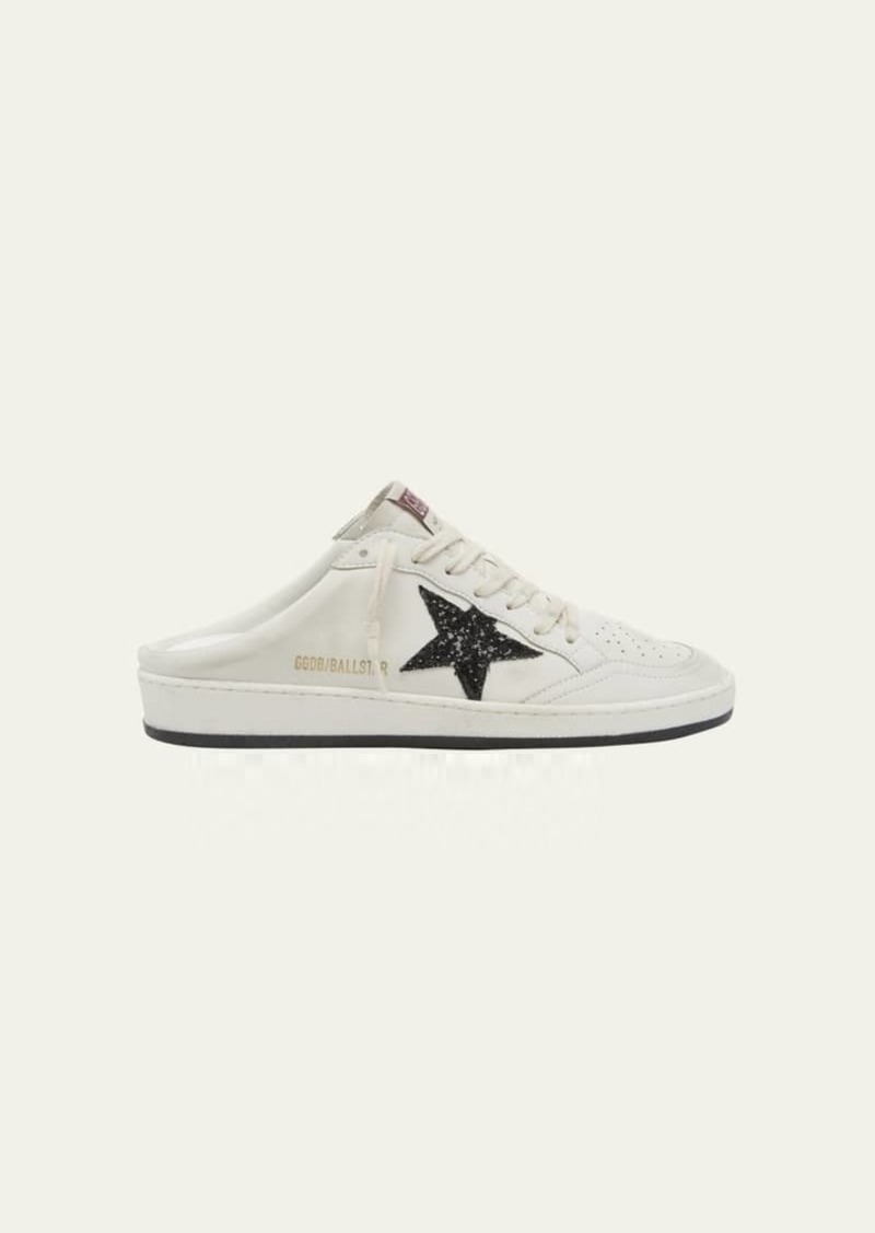 Golden Goose Ballstar Sabot Leather Glitter Slide Sneakers