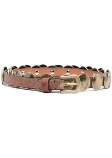 GOLDEN GOOSE BELT TRINIDAD THIN WASHED LEATHER FLESH SIDE WITH STUDS ACCESSORIES