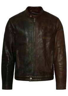 GOLDEN GOOSE Brown leather jacket