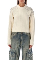 GOLDEN GOOSE Cropped sweater with crystals
