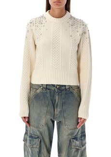 GOLDEN GOOSE Cropped sweater with crystals