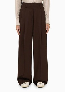 Golden Goose Coffee-coloured palazzo trousers with pleats