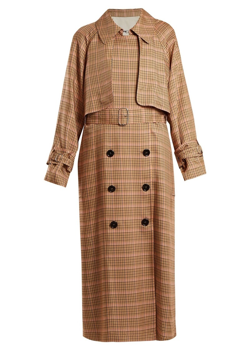 Golden Goose Vela checked double-breasted trench coat