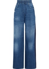 Golden Goose Deluxe Brand Woman Sophie Distressed Striped High-rise Wide-leg Jeans Mid Denim