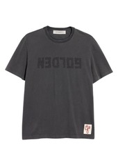 Golden Goose Distressed Upside Down Logo Cotton Graphic Tee