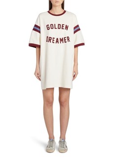 Golden Goose Golden Dreamer Stripe Sleeve Cotton T-Shirt Dress